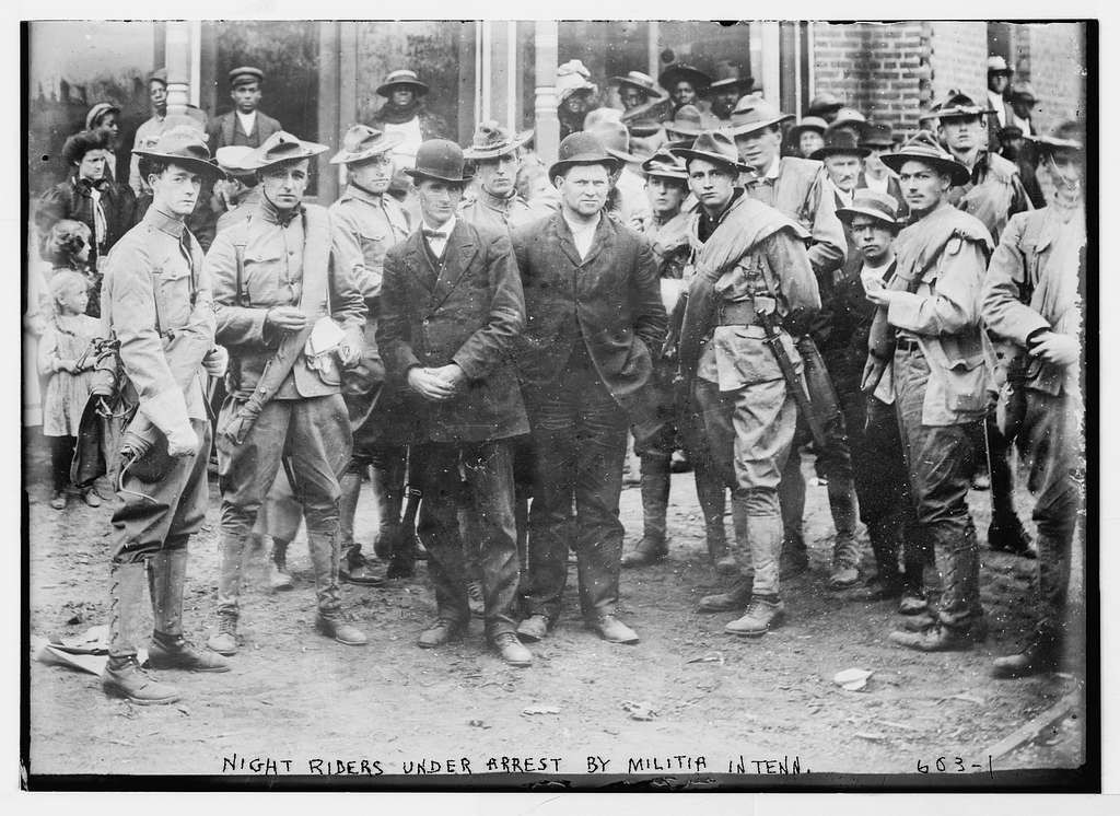 Night riders under arrest by militia, Tenn. i.e. Tennessee