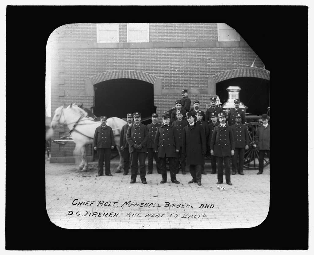 Baltimore fire, 1904 Chief Belt, Marshall Bieber and D.C. firemen who went to Balto