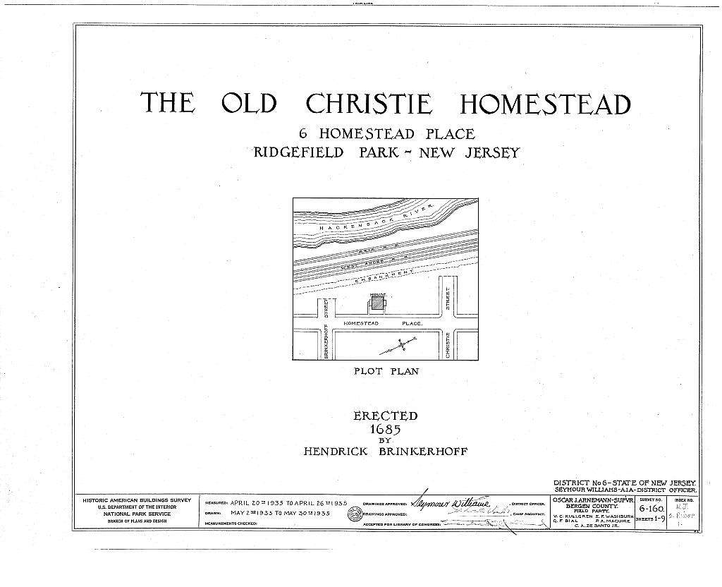 Brinkerhoff-Christie-Paulison Homestead, 8 Homestead Place, Ridgefield Park, Bergen County, NJ