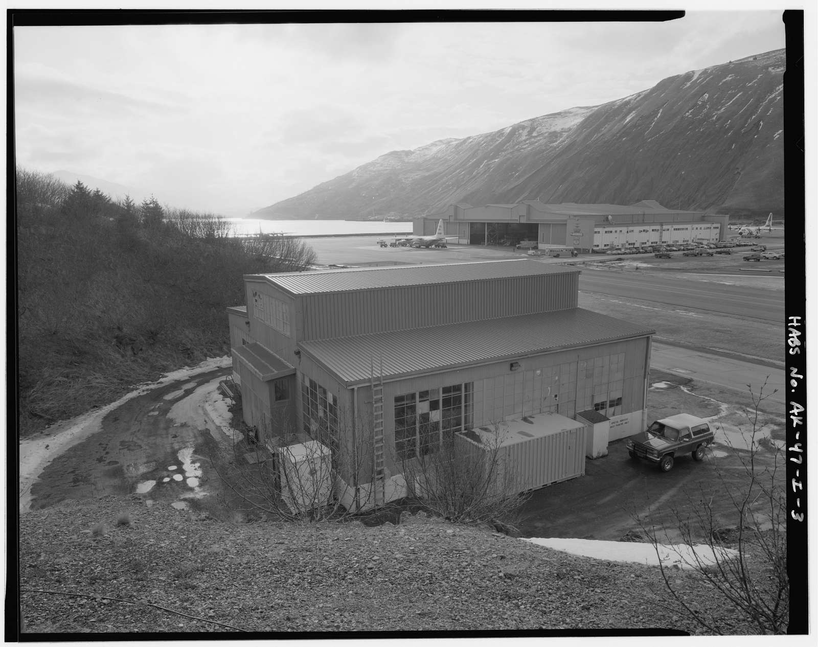 Kodiak Naval Operating Base, Boat House, U.S. Coast Guard Station, across the taxiway from Building No. 25 on Nyman Peninsula, Kodiak, Kodiak Island Borough, AK