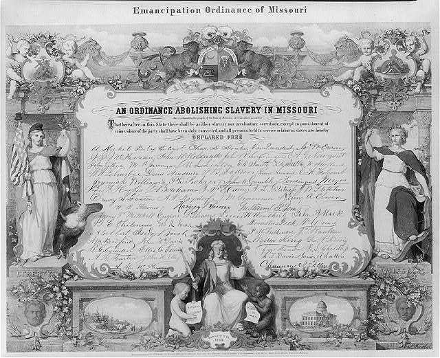 Emancipation Ordinance of Missouri. An ordinance abolishing slavery in Missouri / E. Knobel.