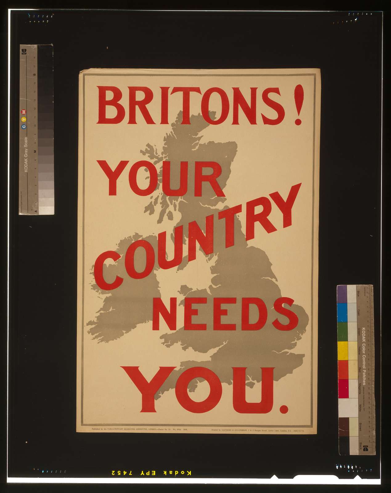 Britons! Your country needs you / Printed by Saunders & Cullingham, 2 & 3 Burgon Street, Carter Lane, London, E.C.