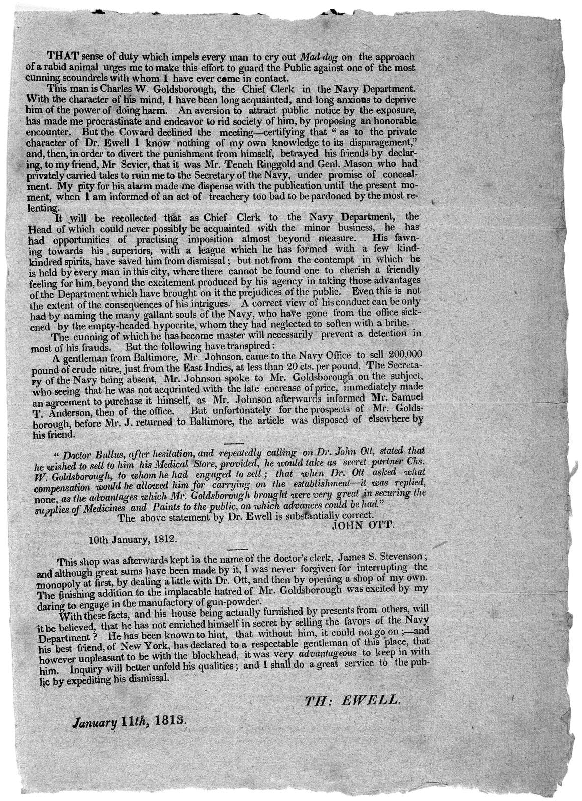 That sense of duty which impels every man to cry out mad-dog on the approach of a rabid animal urges me to make this effort to guard the public against one of the most cunning scoundrels with whom I have ever come in contact. This man is Charles