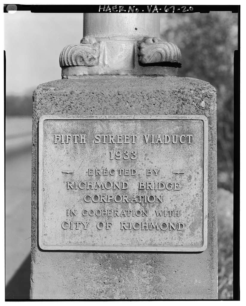 Fifth Street Viaduct, Spanning Bacon's Quarter Branch Valley on Fifth Street, Richmond, Independent City, VA