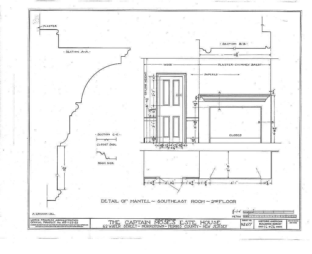 Captain Moses Este House, 62 Water Street (moved to Speedwell Village), Morristown, Morris County, NJ