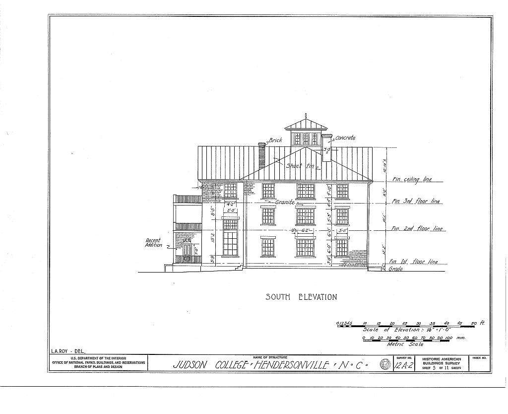 Judson College, Third Avenue & West Flemming Street, Hendersonville, Henderson County, NC