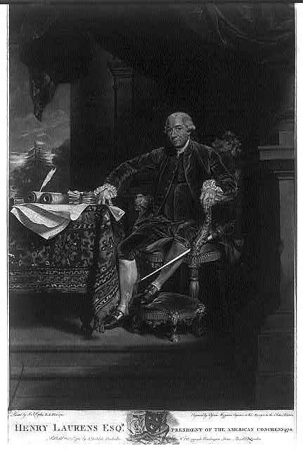 Henry Laurens Esq'r. president of the American Congress 1778 / painted by J.S. Copley, R.A. elect. 1782 ; engraved by V. Green mezzotinto engraver to his Majesty & to the Elector Palatine.