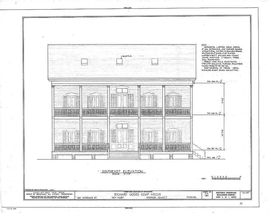 Richard Moore Kemp House, 601 Caroline Street, Key West, Monroe County, FL