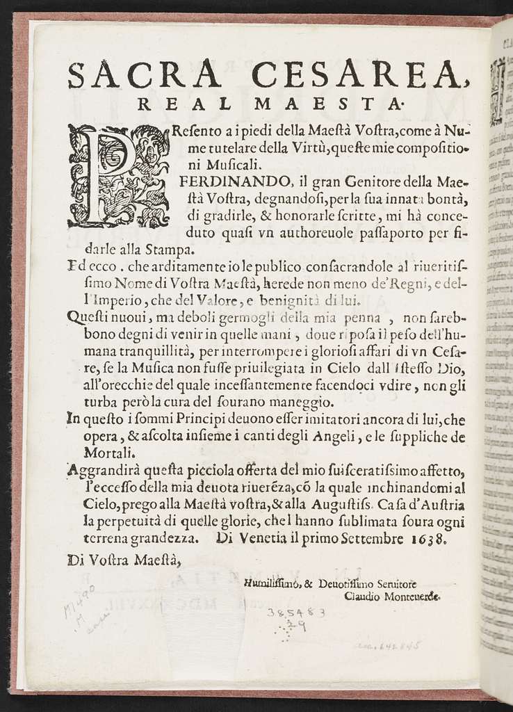 Madrigali gverrieri, et amorosi con alcuni opuscoli in genere rappresentatiuo, che saranno per breui episodij frà i canti senza gesto, libro ottavo