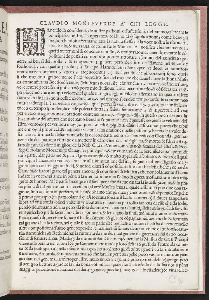 Madrigali gverrieri, et amorosi con alcuni opuscoli in genere rappresentatiuo, che saranno per breui episodij frà i canti senza gesto, libro ottavo