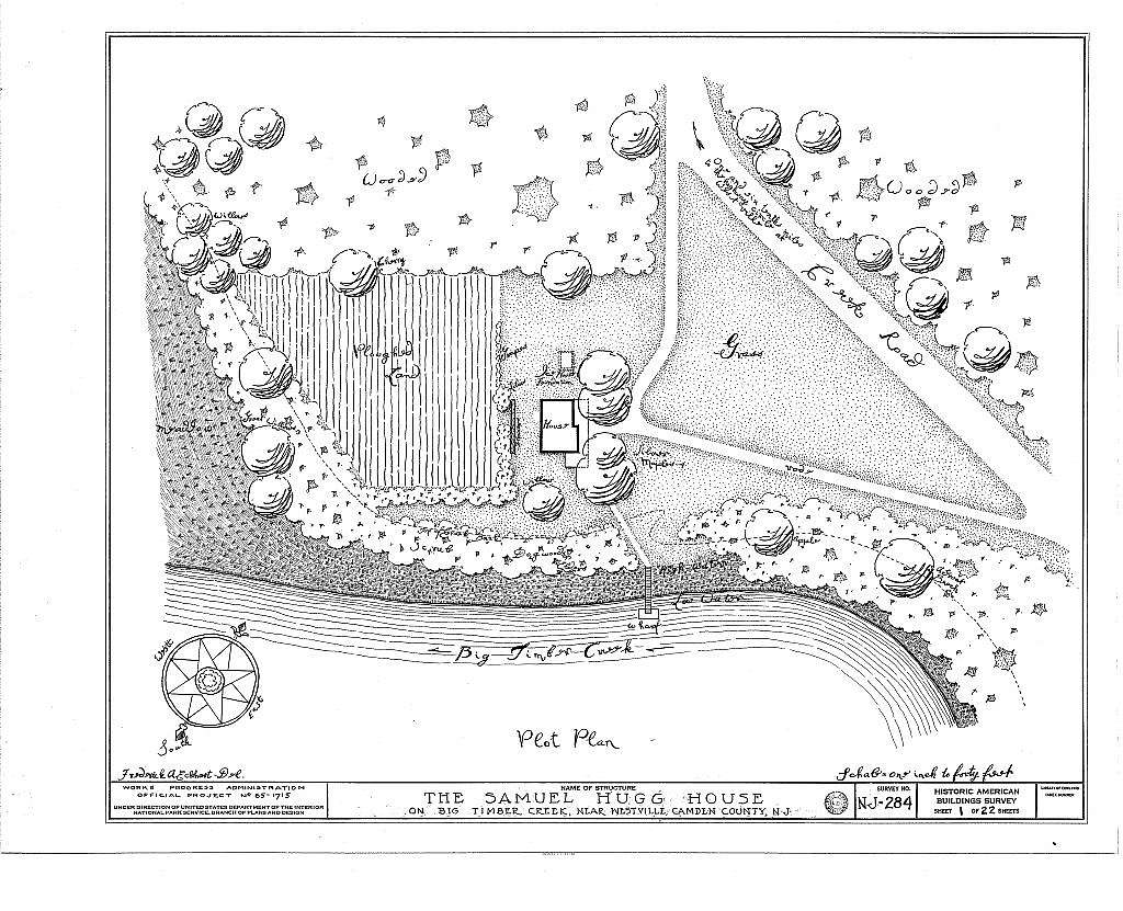 Samuel Hugg House, Big Timber Creek, Bellmawr, Camden County, NJ