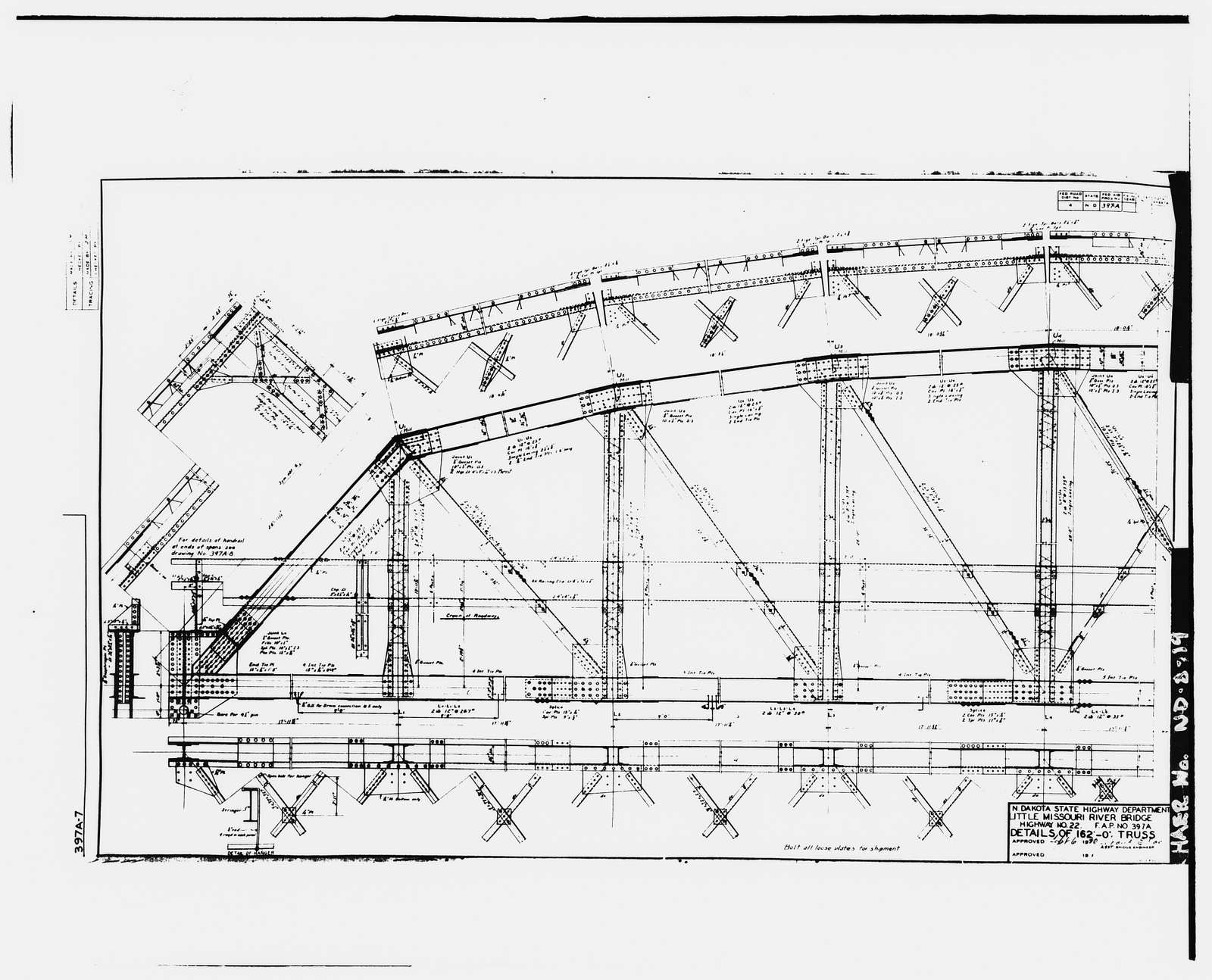 Lost Bridge, Spanning Little Missouri River, twenty-three miles north of Killdeer, ND, on State Highway No. 22, Killdeer, Dunn County, ND